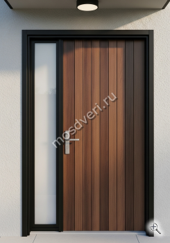 Современная входная дверь в дом коричневая - купить от производителя Мосдвери Современная входная дверь в дом коричневая